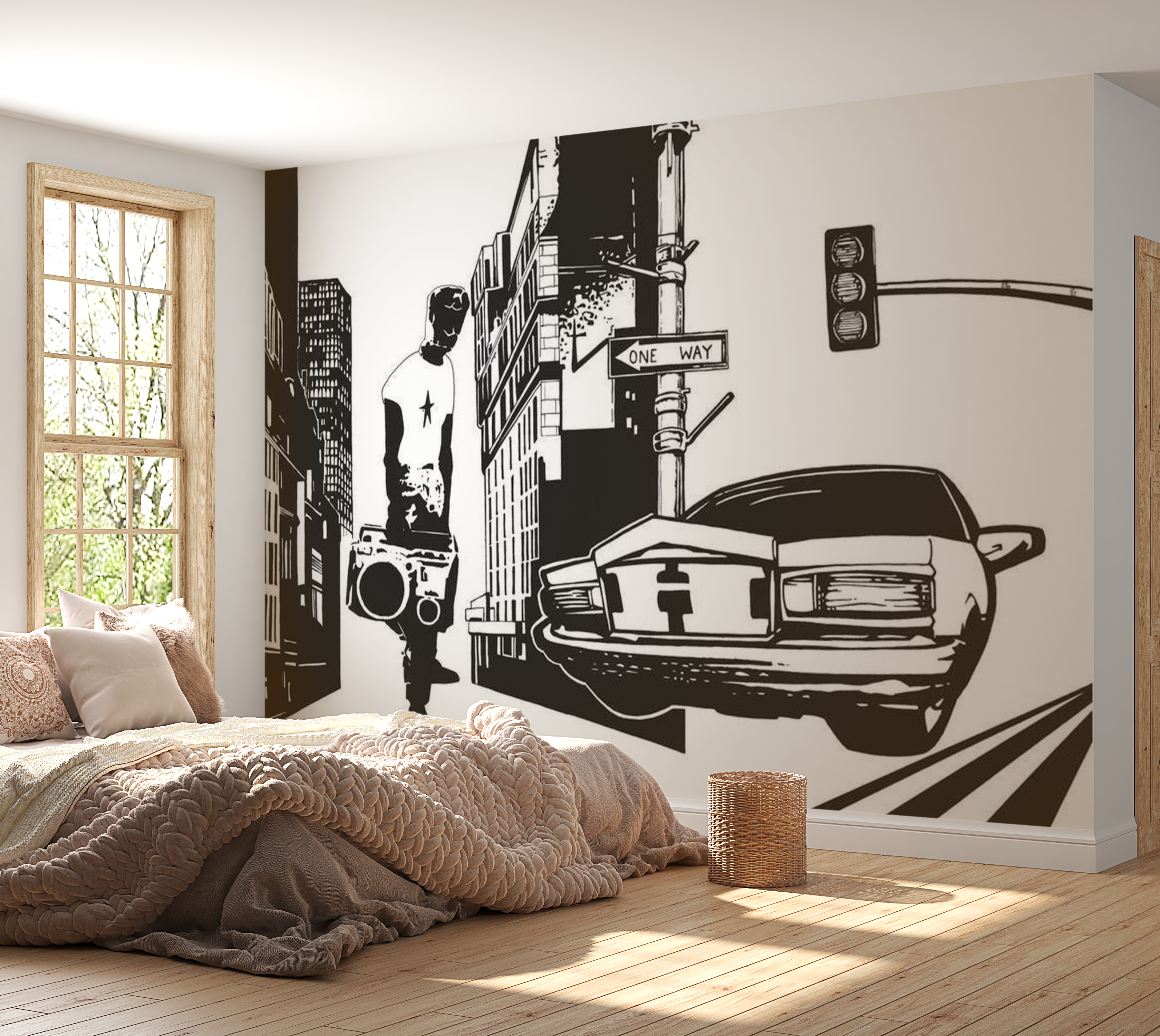 Street Art Wallpaper Wall Mural - Urban Style 118"Wx90"H