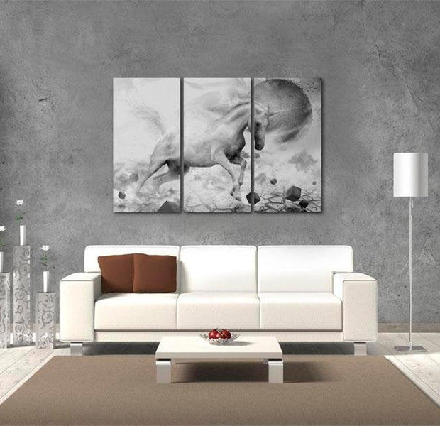 Stretched Canvas Animal Art - A Unicorn On The Edge Of The World