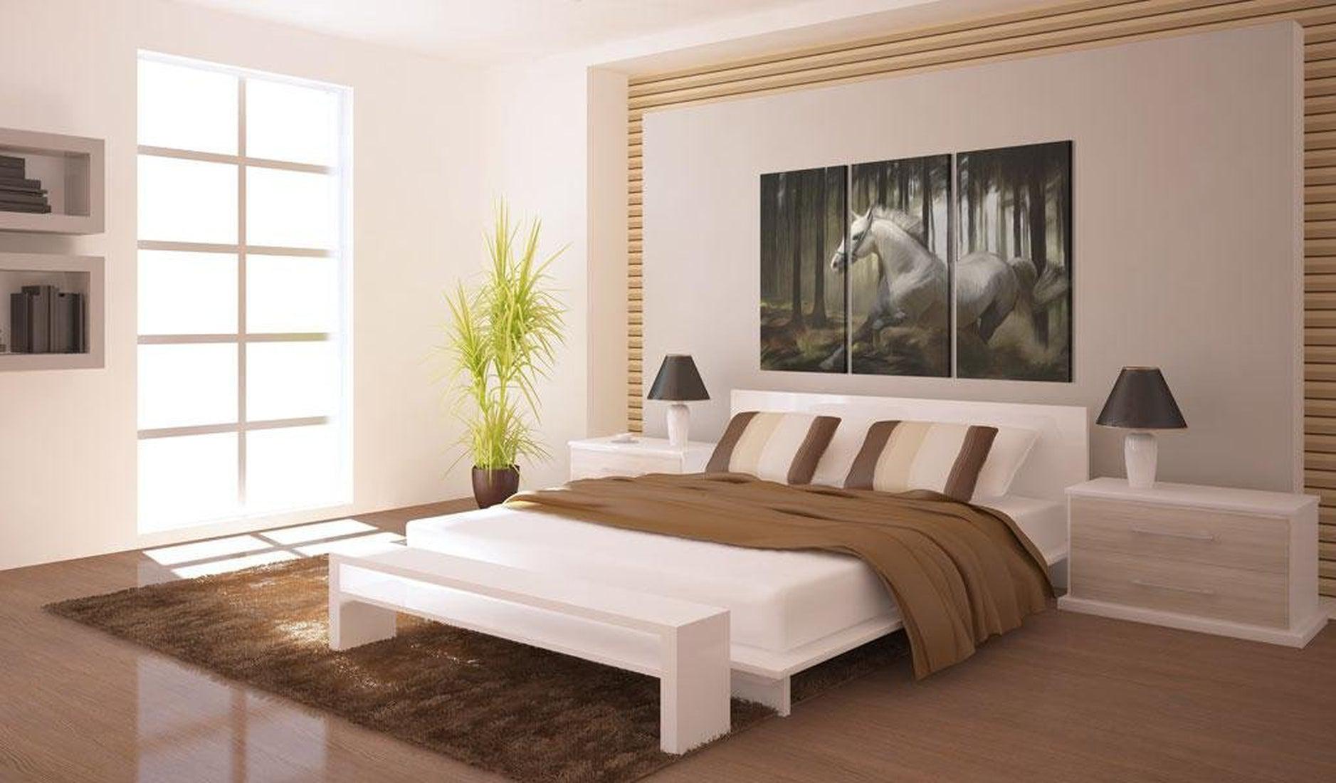 Stretched Canvas Animal Art - A White Horse In The Midst Of The Trees