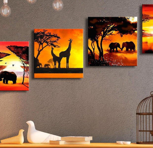 Stretched Canvas Animal Art - African Animals