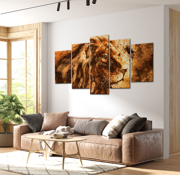 Animal Canvas Wall Art - Beautiful Lion - 5 Pieces