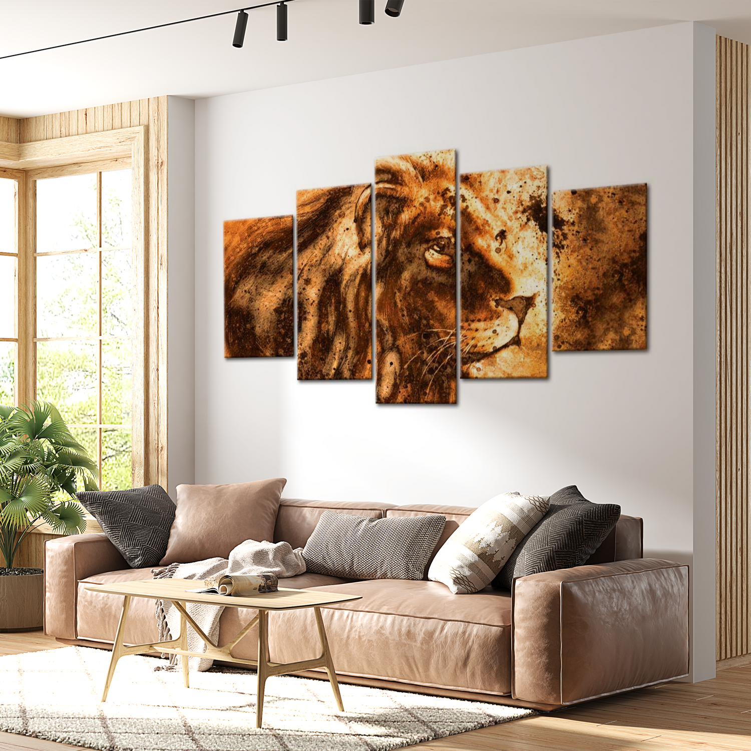 Stretched Canvas Animal Art - Beautiful Lion 40"Wx20"H
