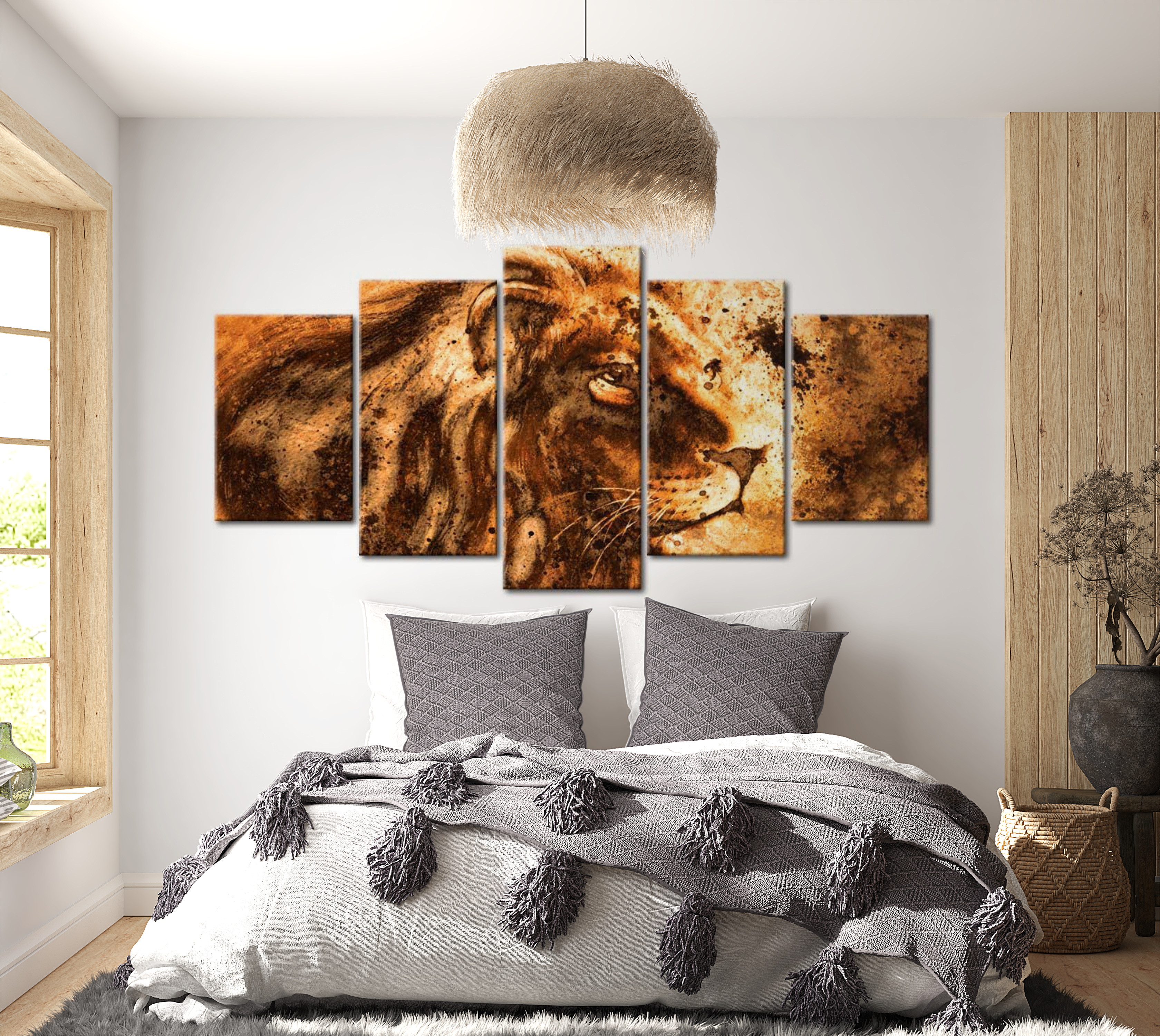 Stretched Canvas Animal Art - Beautiful Lion 40"Wx20"H