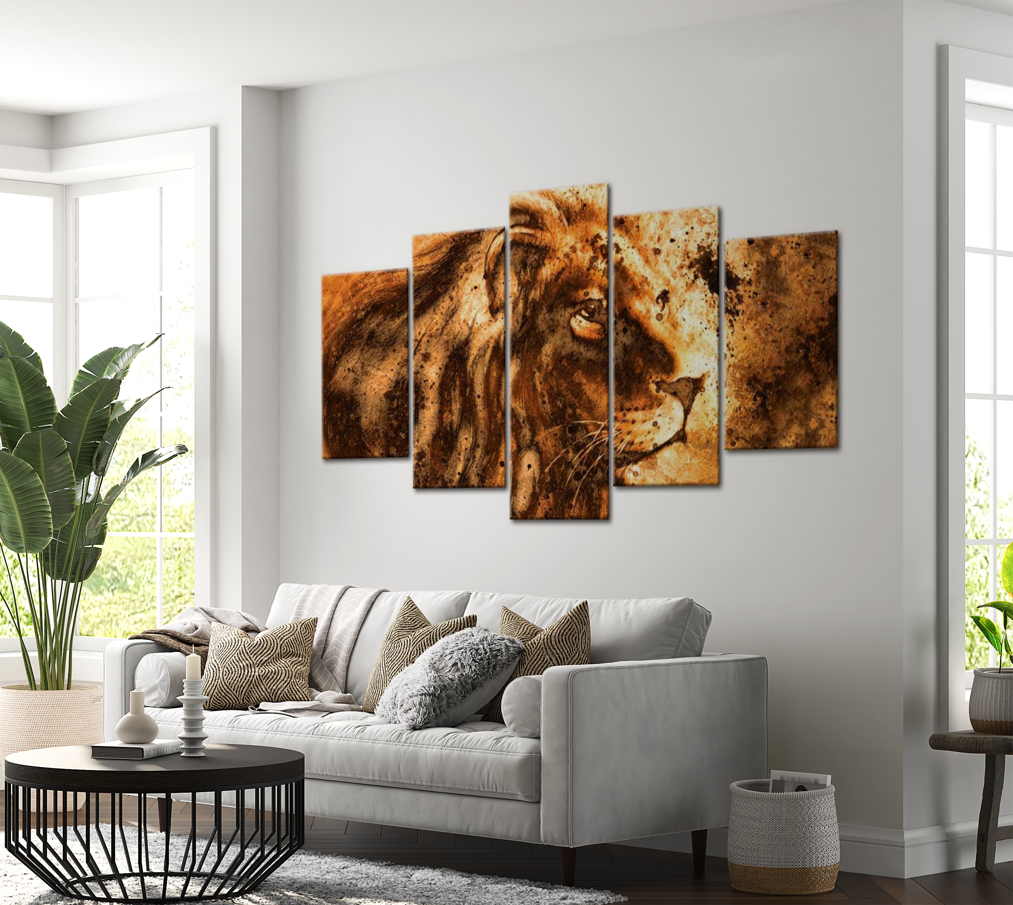 Stretched Canvas Animal Art - Beautiful Lion 40"Wx20"H