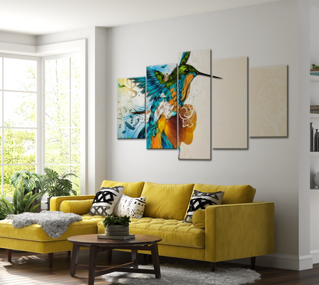 Animal Canvas Wall Art - Bird Music - 5 Pieces