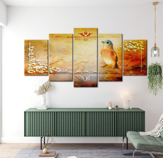 Animal Canvas Wall Art - Bird Thoughts - 5 Pieces