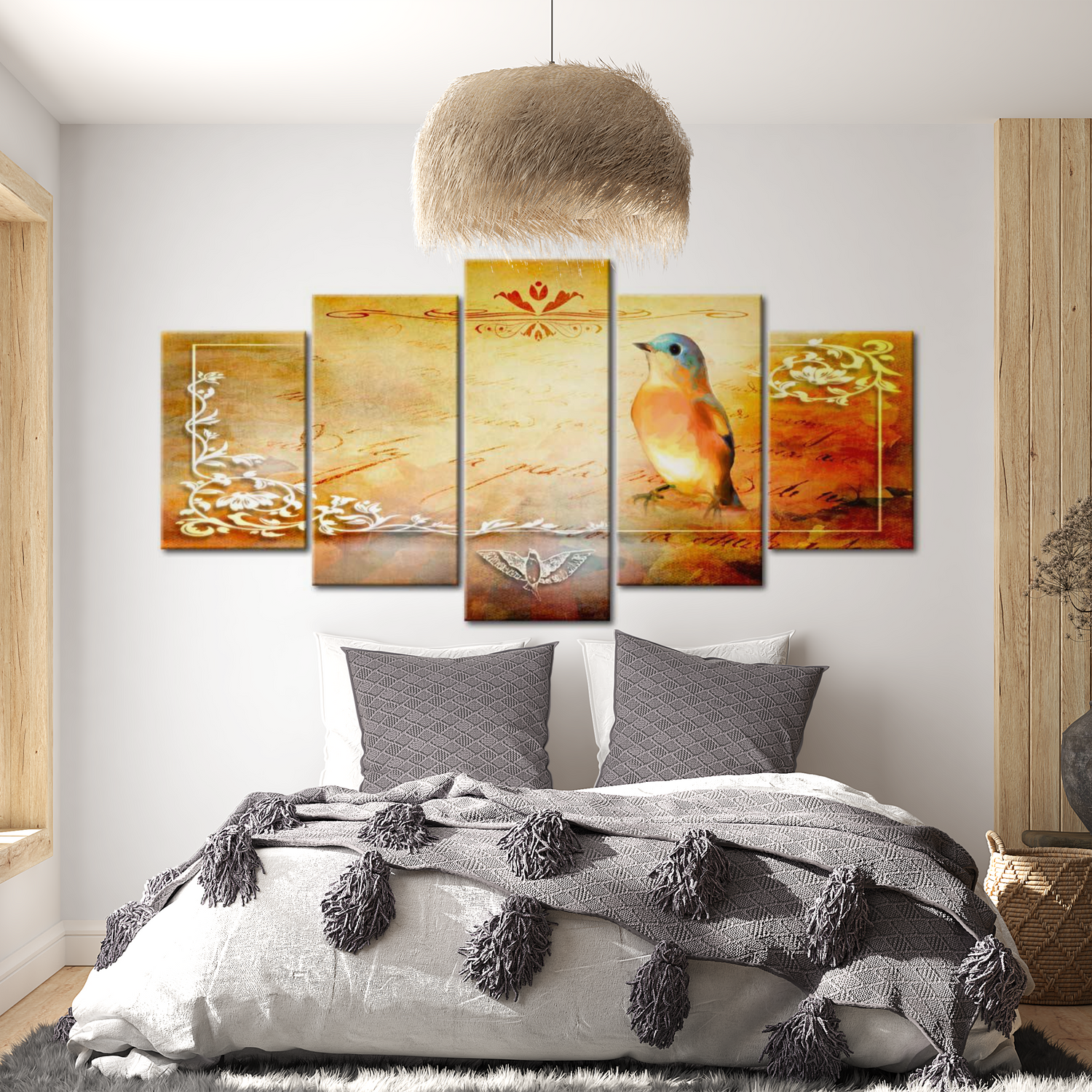 Stretched Canvas Animal Art - Bird Thoughts 40"Wx20"H