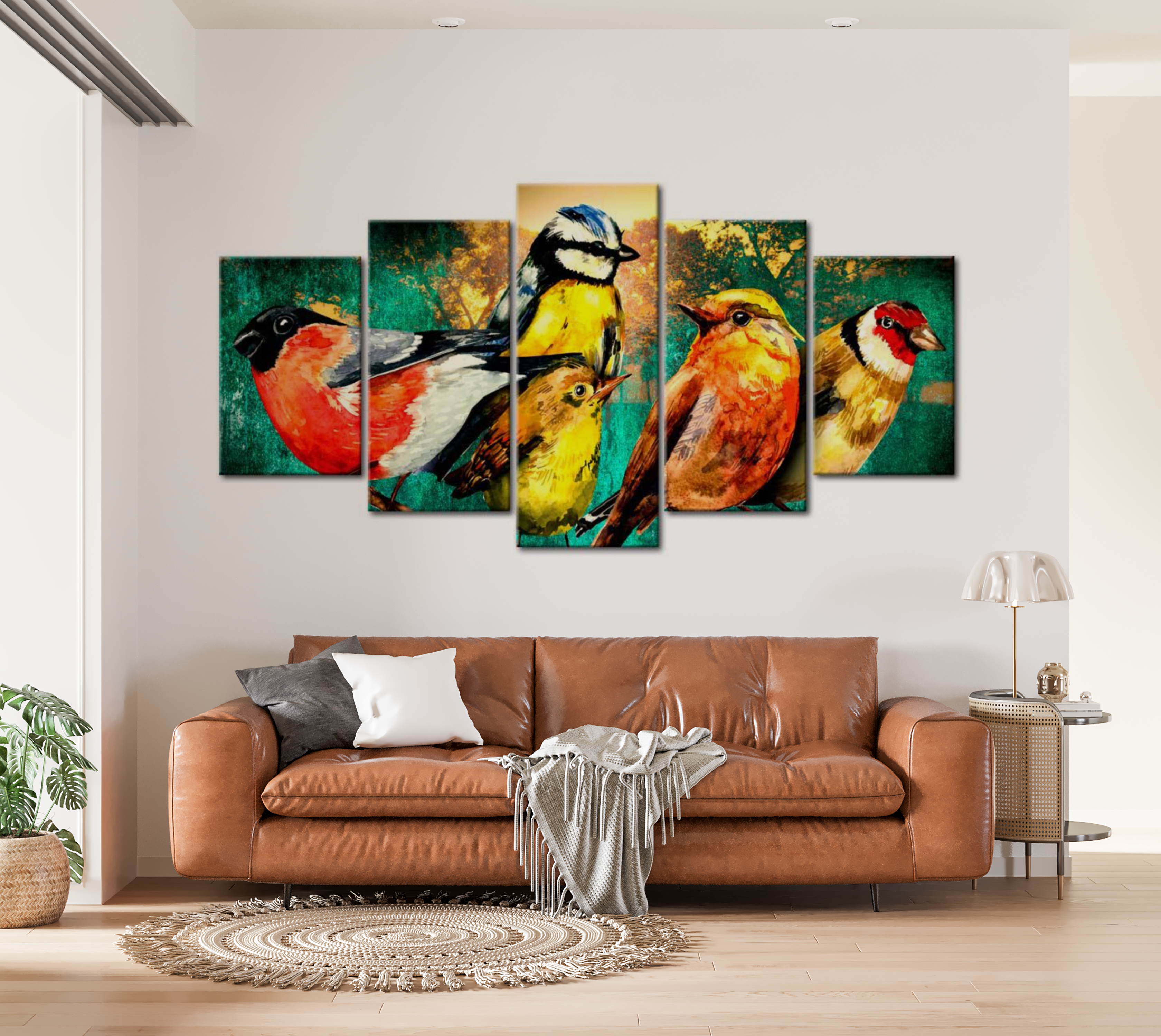 Stretched Canvas Animal Art - Birds Meeting 40"Wx20"H