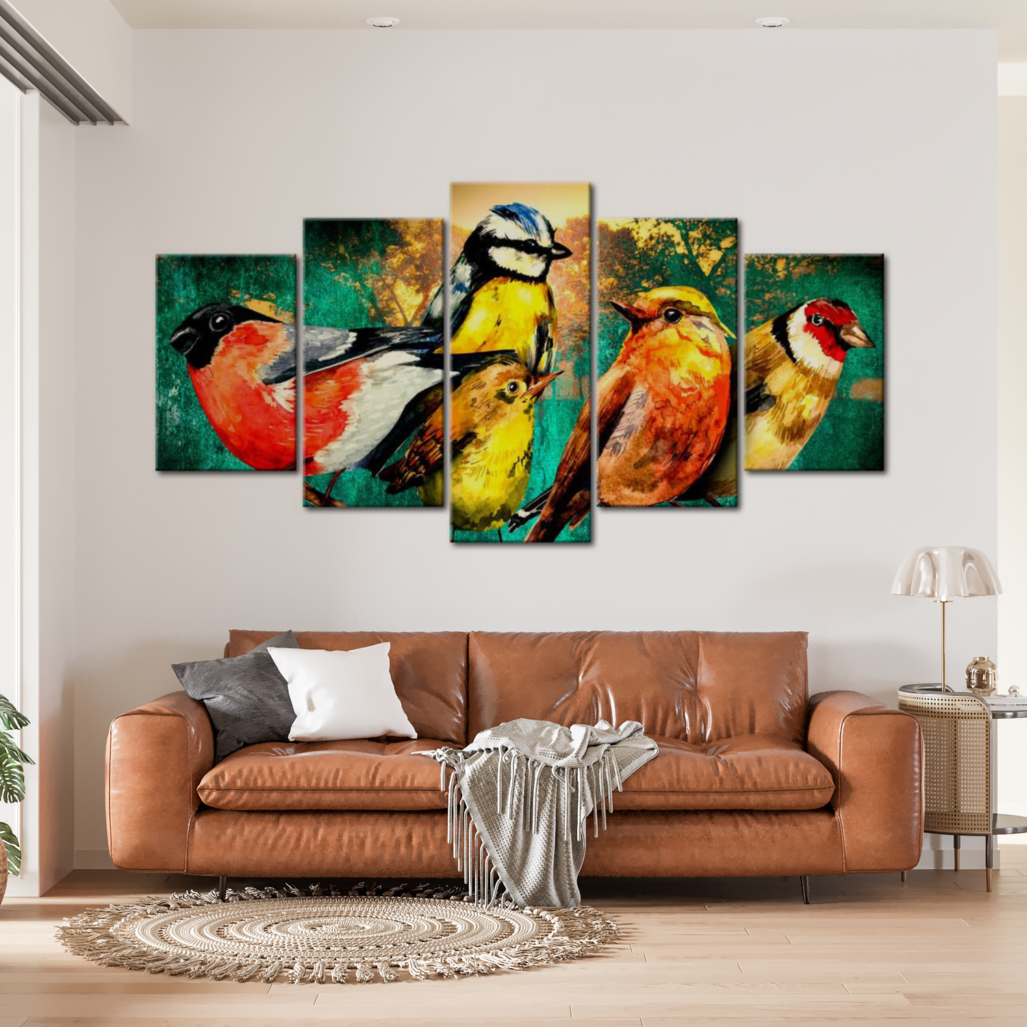 Stretched Canvas Animal Art - Birds Meeting 40"Wx20"H