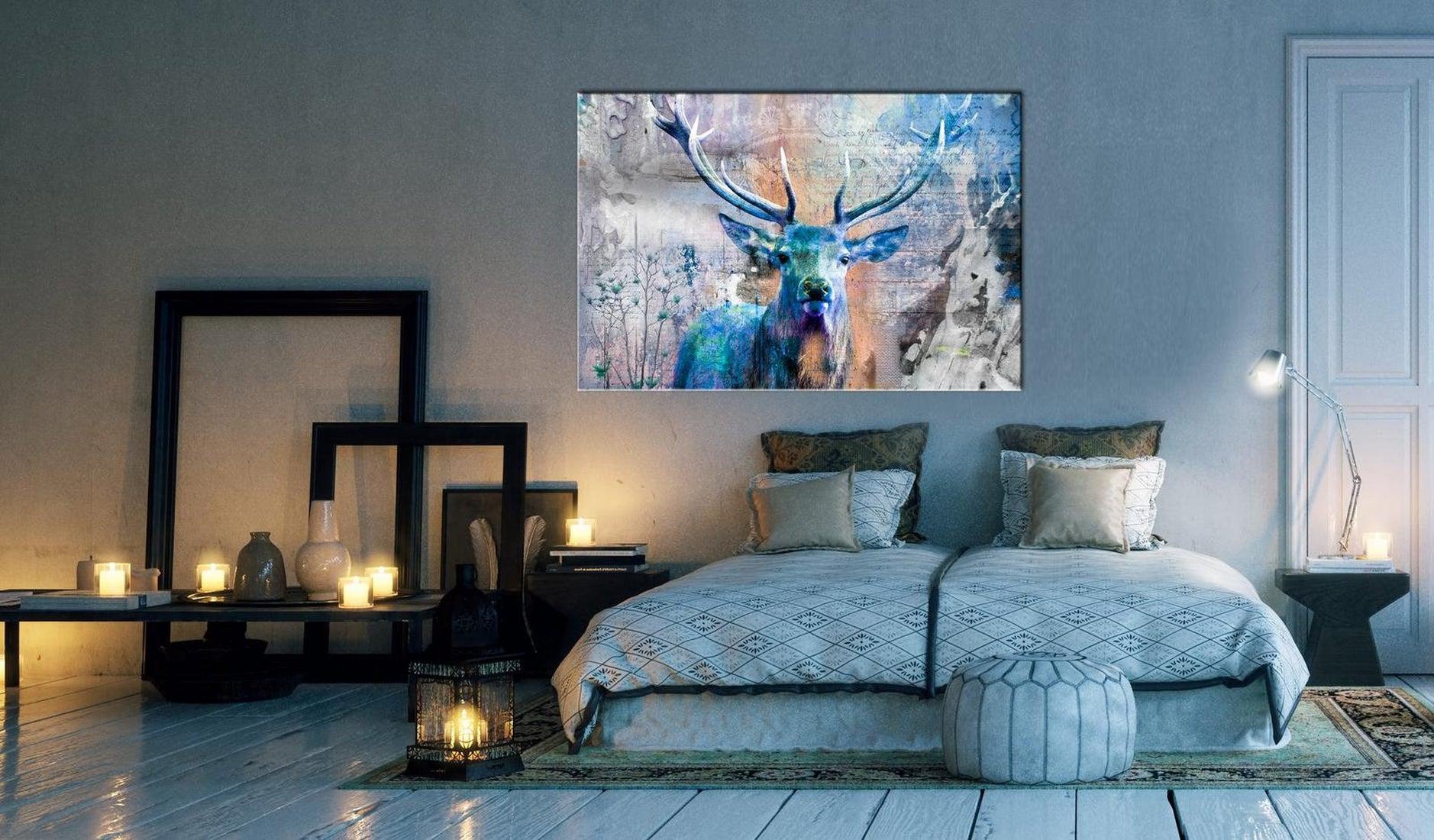 Stretched Canvas Animal Art - Blue Deer