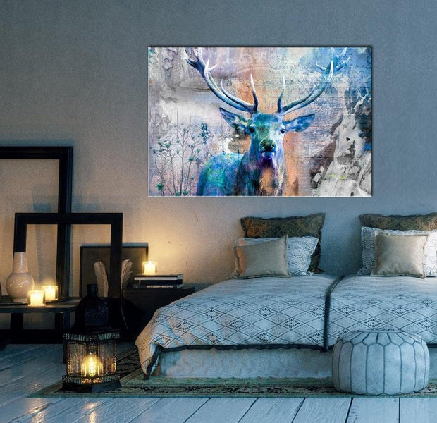Stretched Canvas Animal Art - Blue Deer