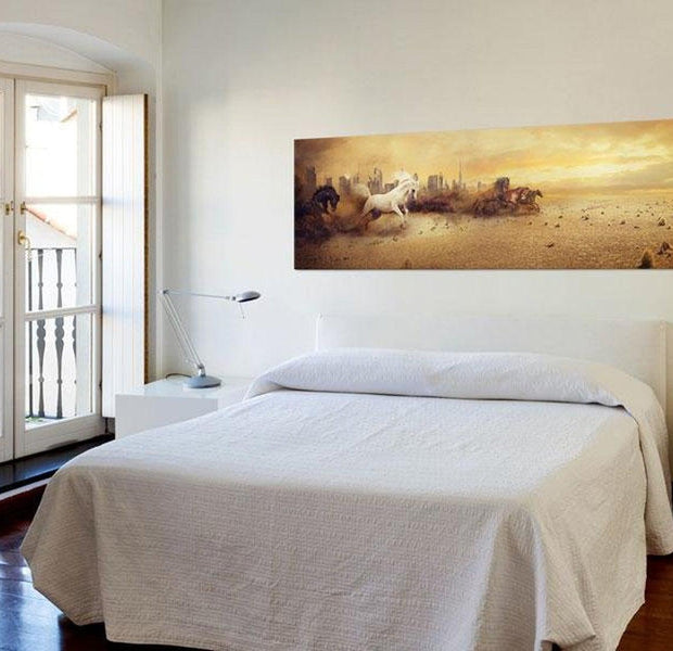 Stretched Canvas Animal Art - City Of Stallions