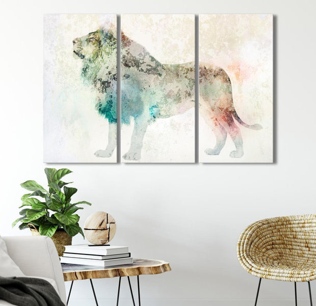 Stretched Canvas Animal Art - Colourful King