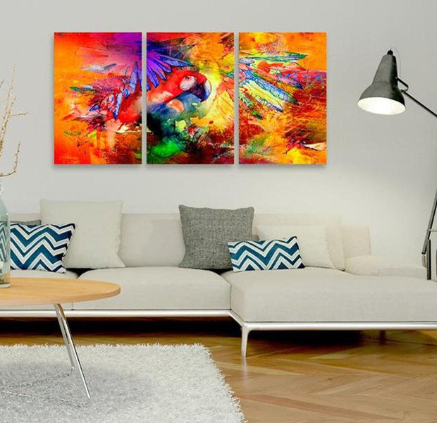 Stretched Canvas Animal Art - Colourful Parrot