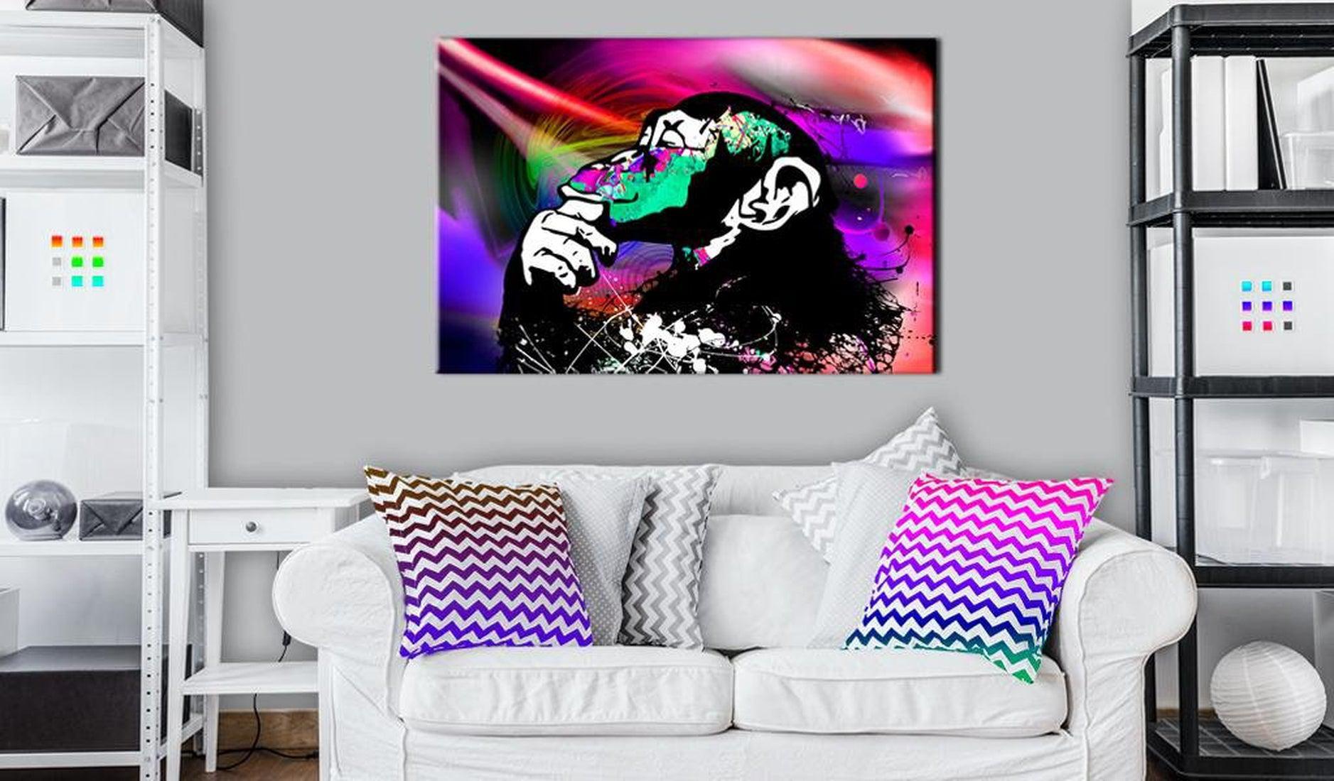 Stretched Canvas Animal Art - Colourful Party