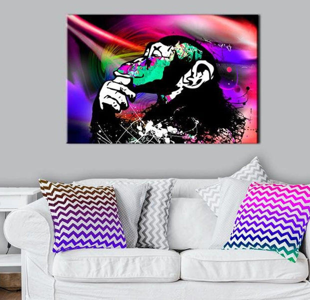 Stretched Canvas Animal Art - Colourful Party