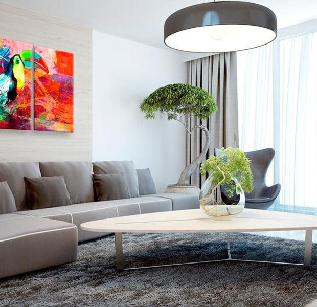 Stretched Canvas Animal Art - Colourful Toucan