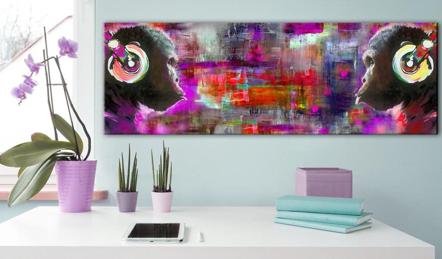 Stretched Canvas Animal Art - Colours Of Music