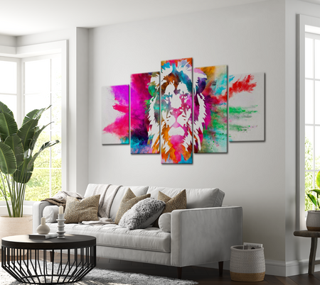 Animal Canvas Wall Art - Colours Of The King - 5 Pieces