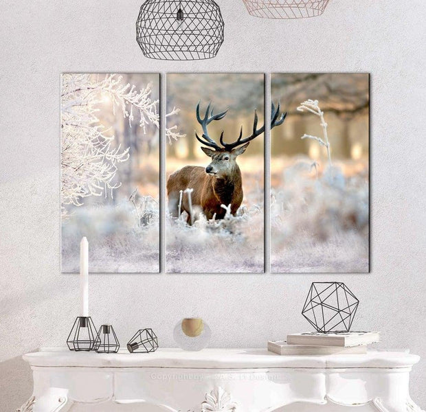 Stretched Canvas Animal Art - Deer In The Cold
