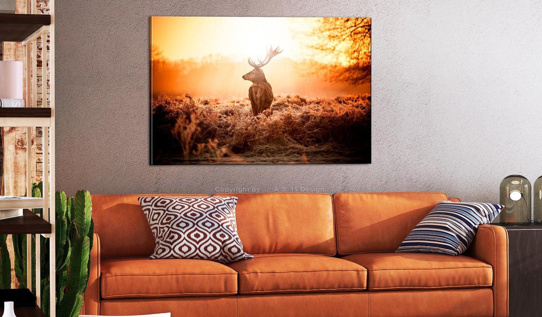 Stretched Canvas Animal Art - Deer In The Sun