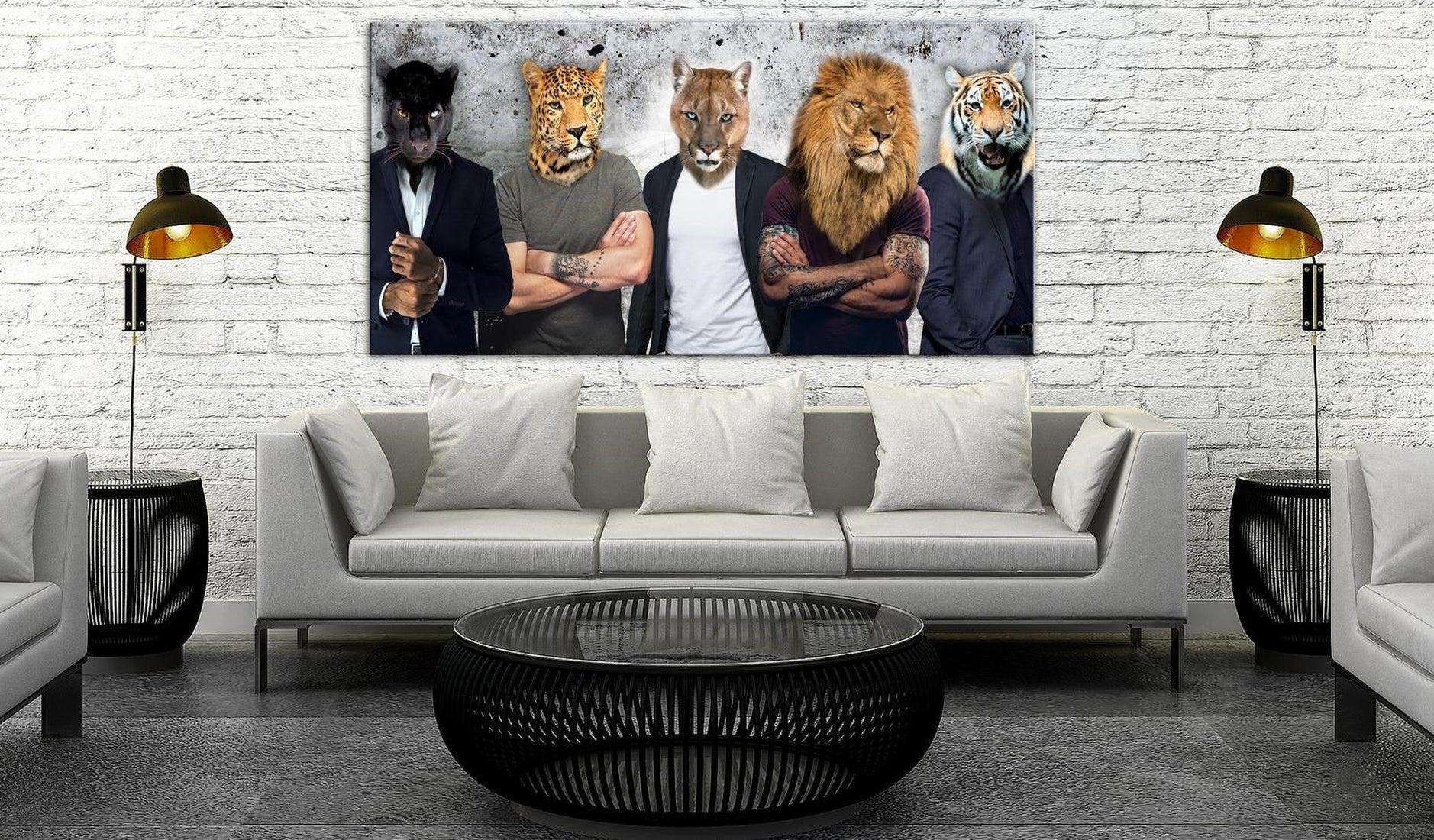 Stretched Canvas Animal Art - Different Faces Wide