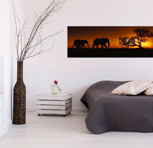 Stretched Canvas Animal Art - Elephant Family