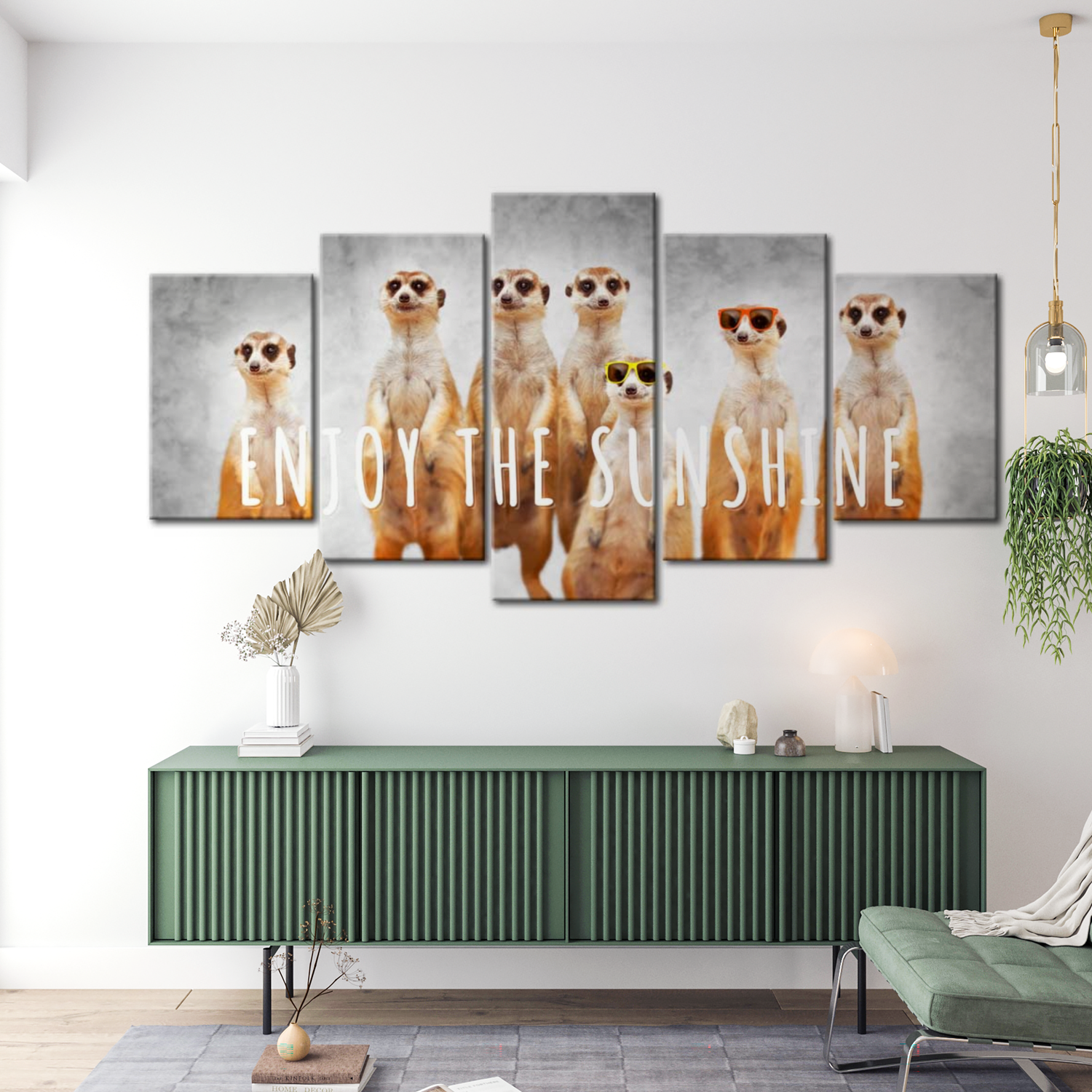 Animal Canvas Wall Art - Enjoy The Sunshine - 5 Pieces