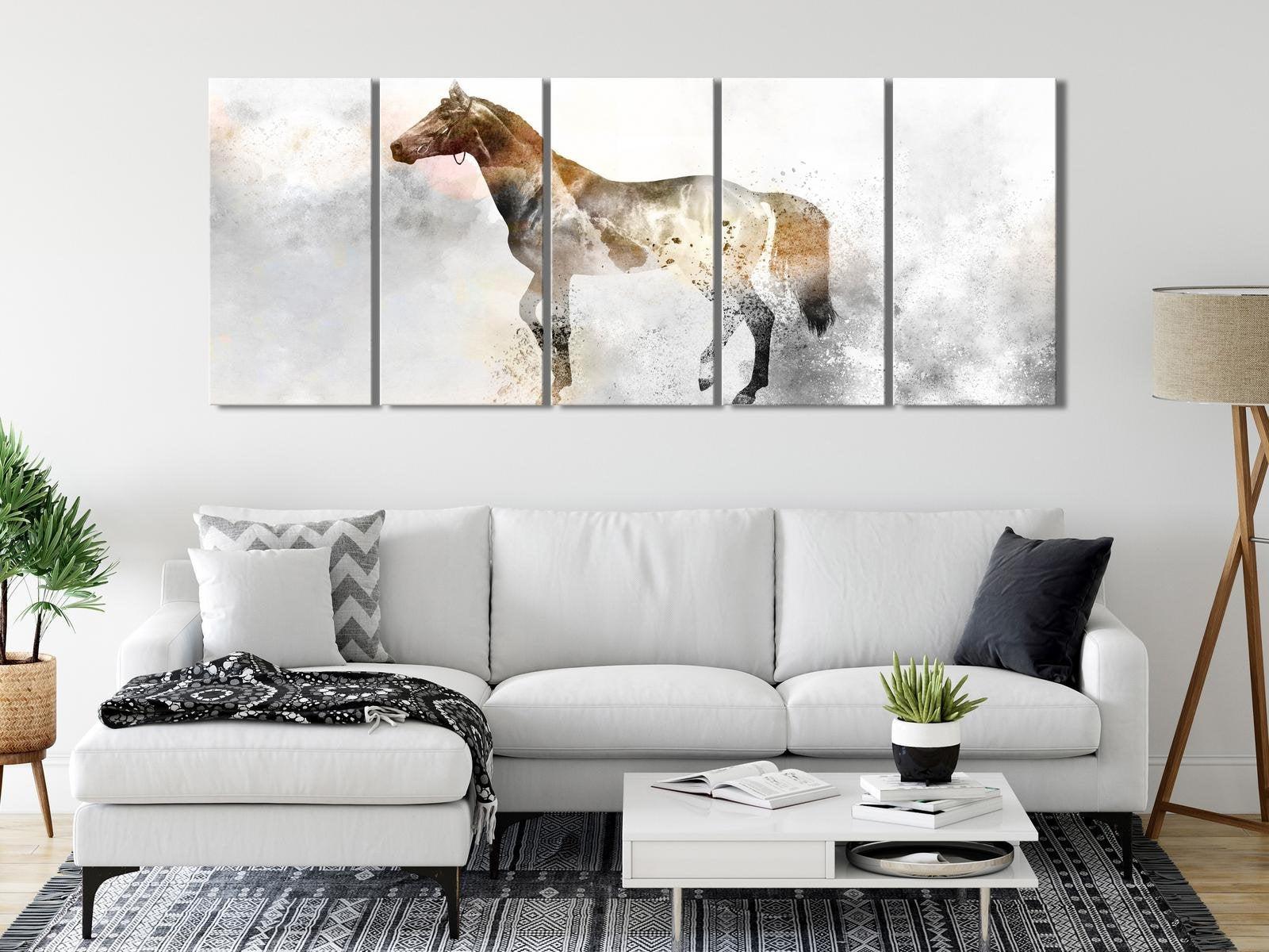 Stretched Canvas Animal Art - Fiery Steed Narrow