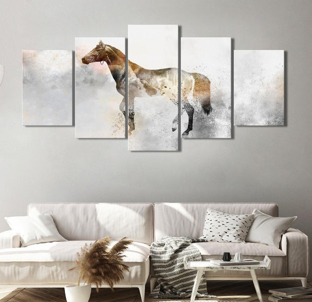 Stretched Canvas Animal Art - Fiery Steed Wide