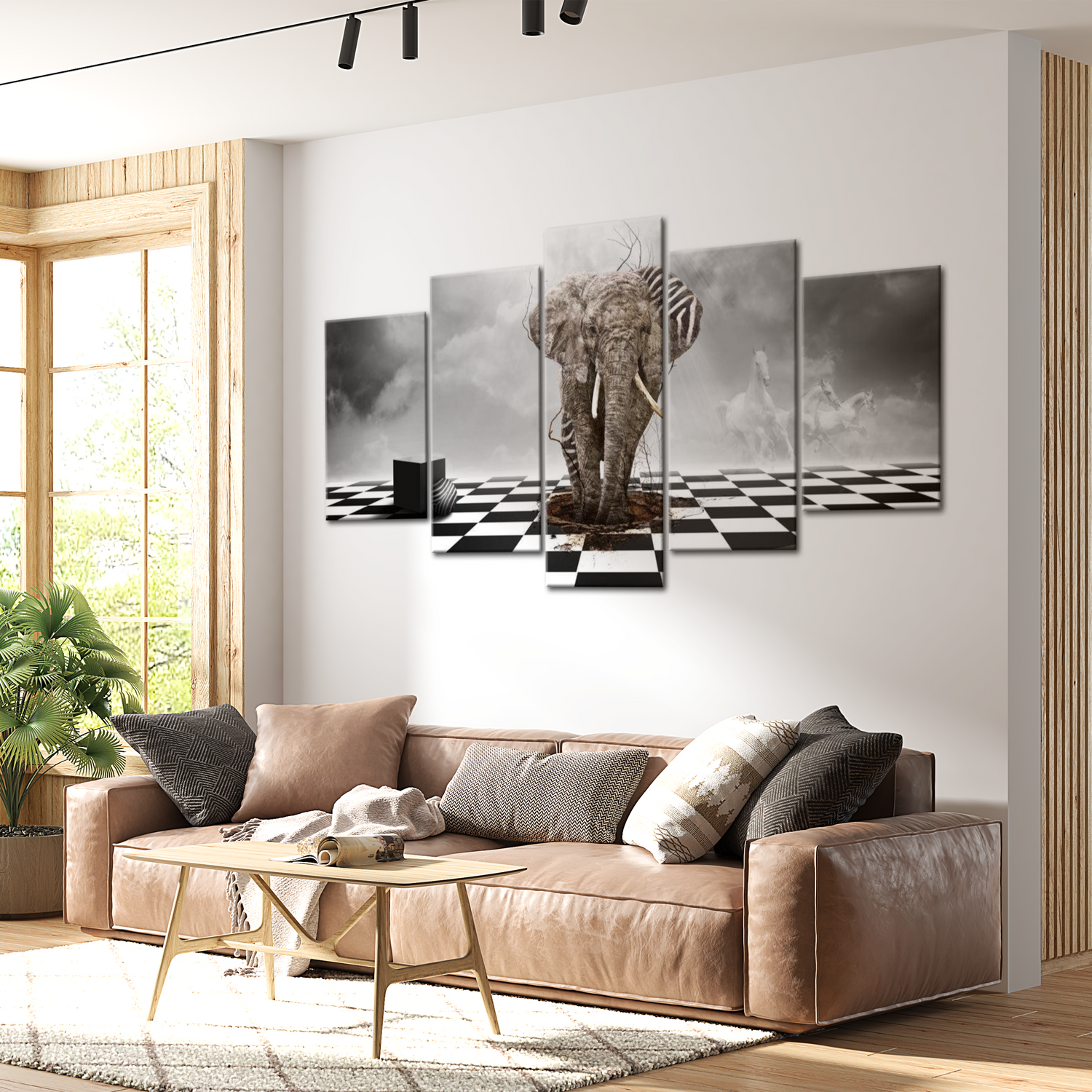 Stretched Canvas Animal Art - Getaway From Africa 40"Wx20"H