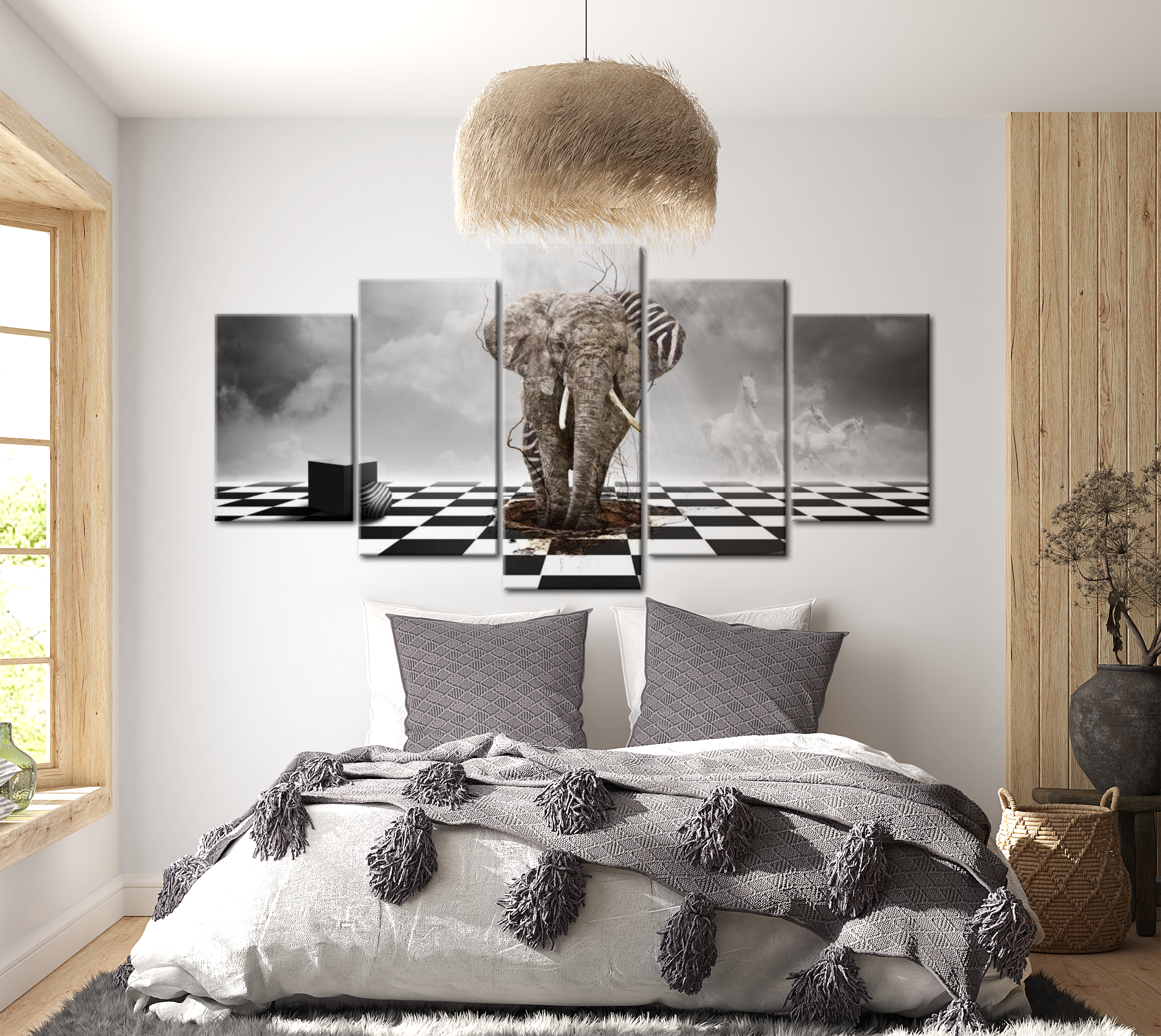 Stretched Canvas Animal Art - Getaway From Africa 40"Wx20"H