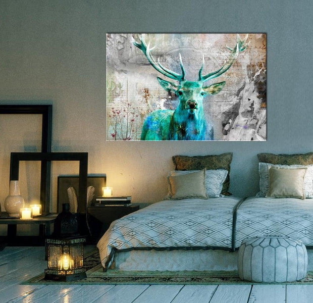 Stretched Canvas Animal Art - Green Deer