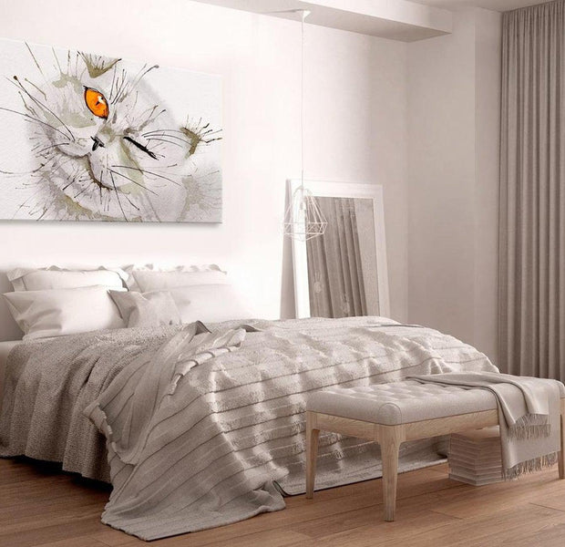 Stretched Canvas Animal Art - Grey Cat