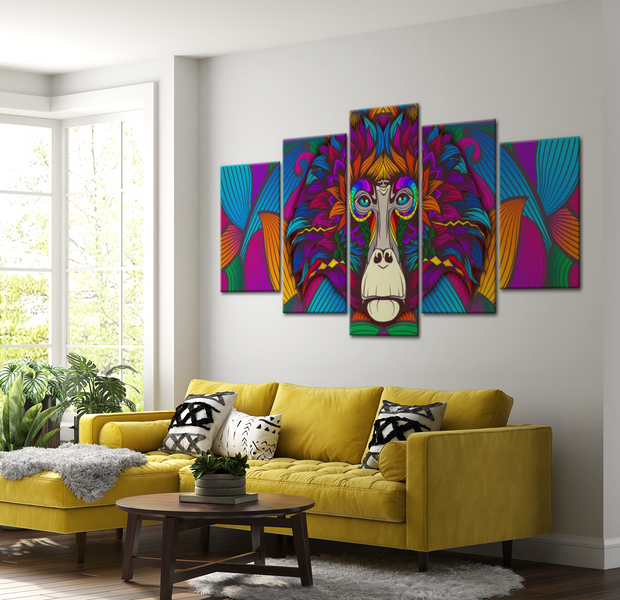 Animal Canvas Wall Art - Hypnosis Of Colours - 5 Pieces