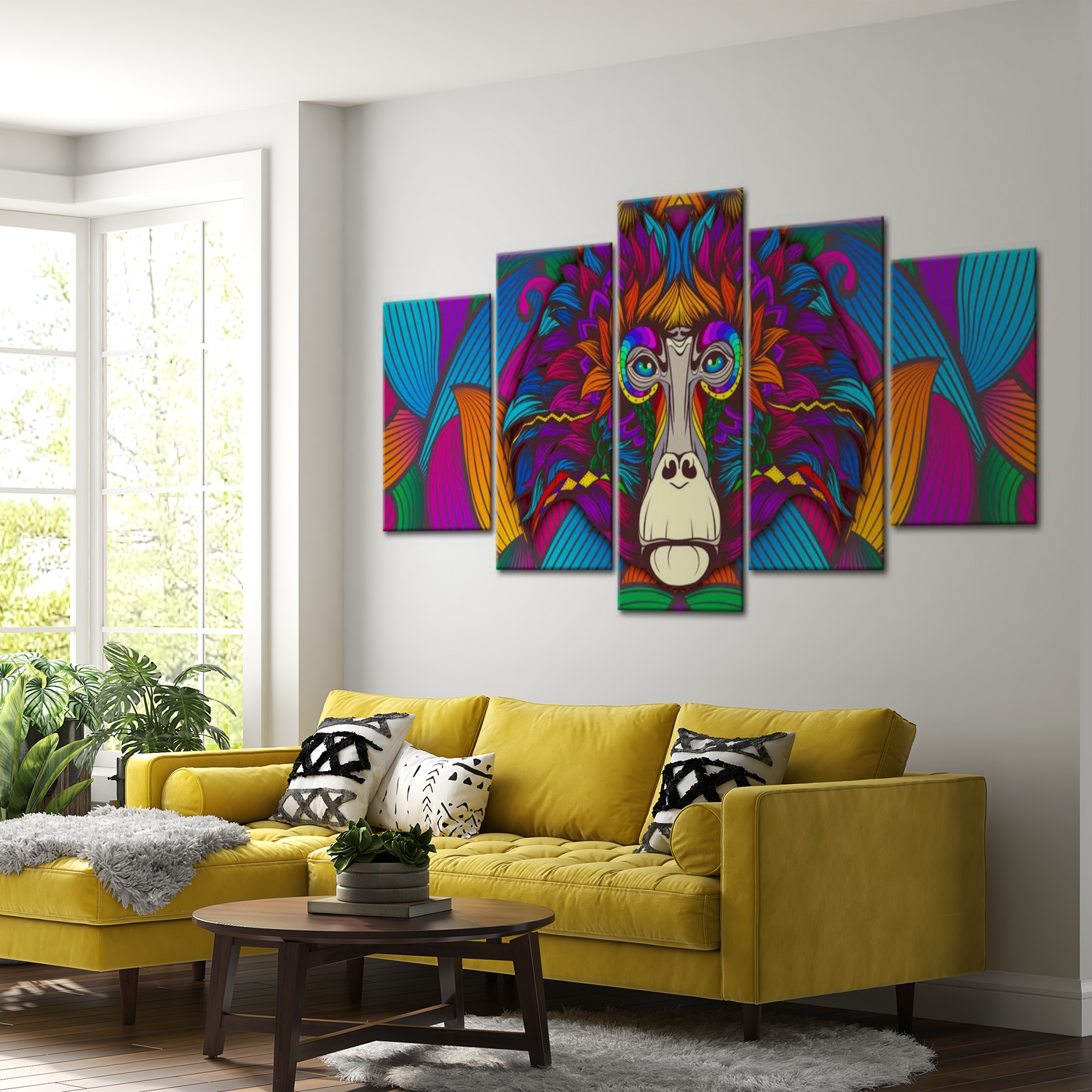 Stretched Canvas Animal Art - Hypnosis Of Colours 40"Wx20"H