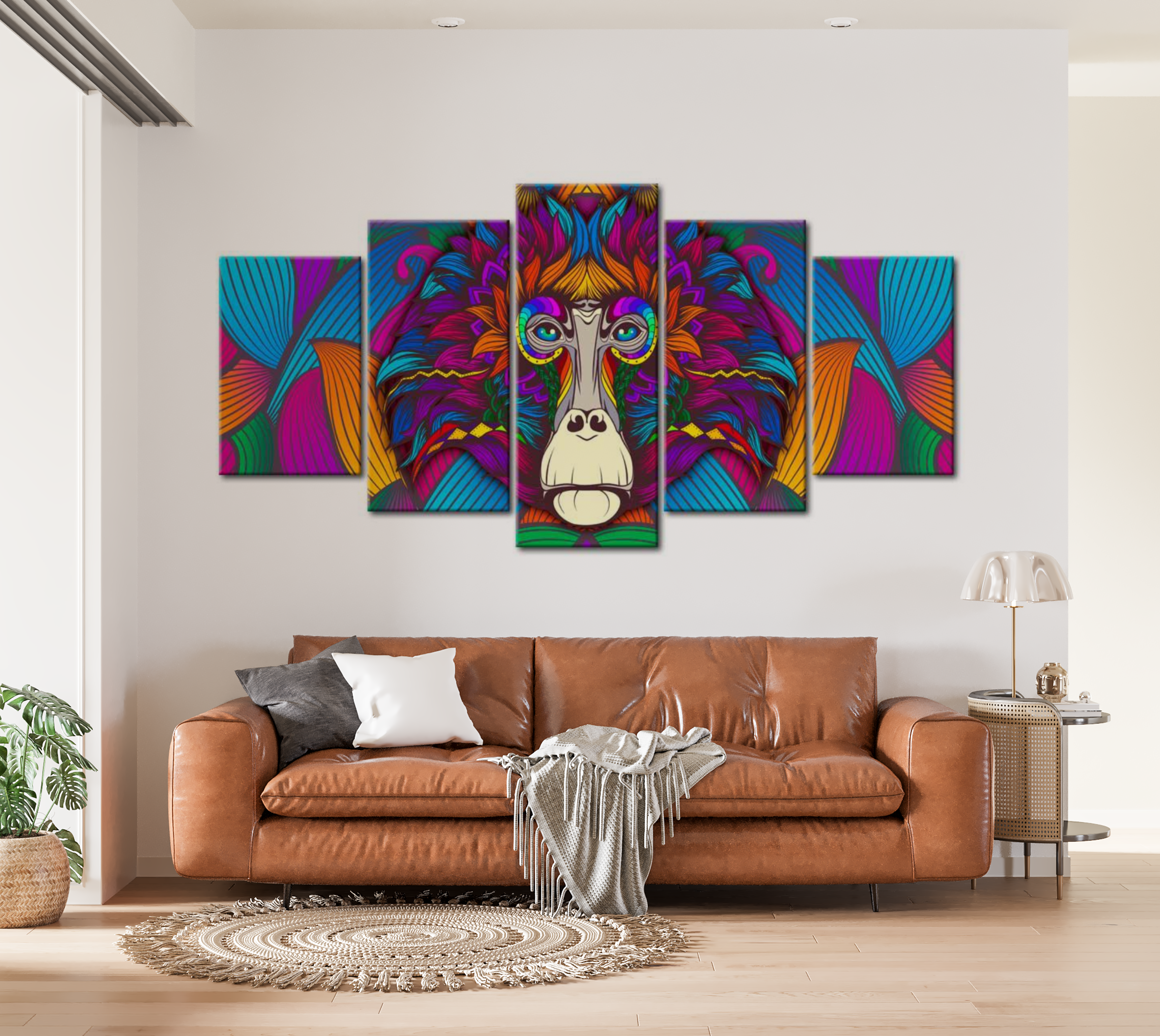 Stretched Canvas Animal Art - Hypnosis Of Colours 40"Wx20"H