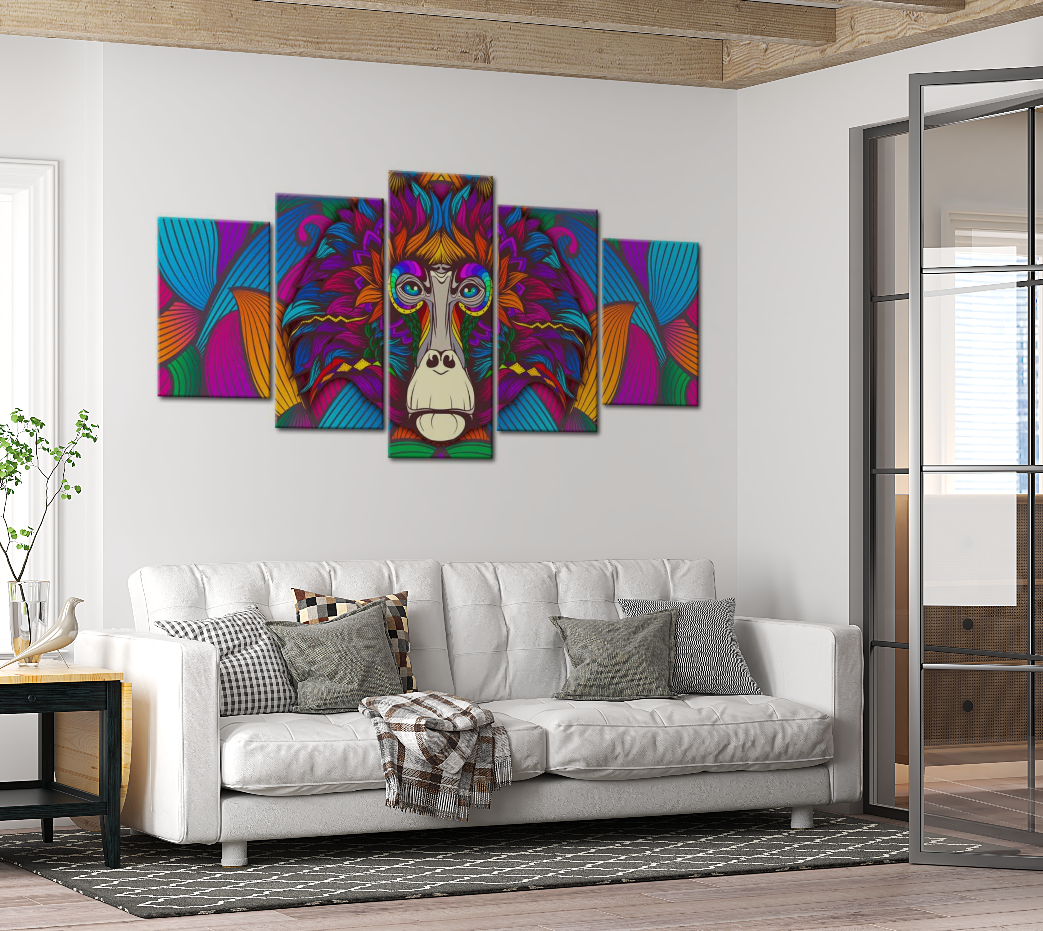 Stretched Canvas Animal Art - Hypnosis Of Colours 40"Wx20"H