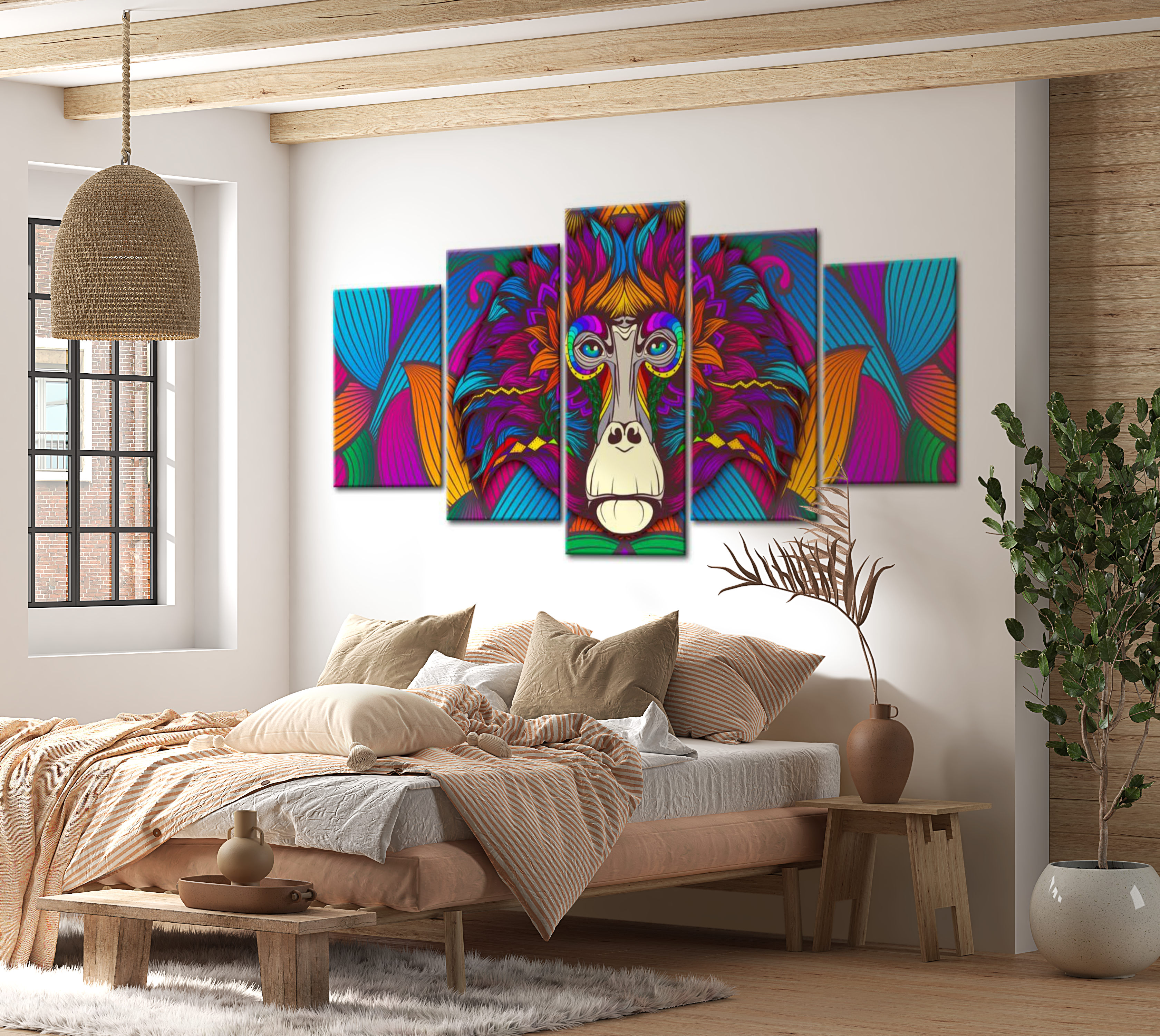 Stretched Canvas Animal Art - Hypnosis Of Colours 40"Wx20"H