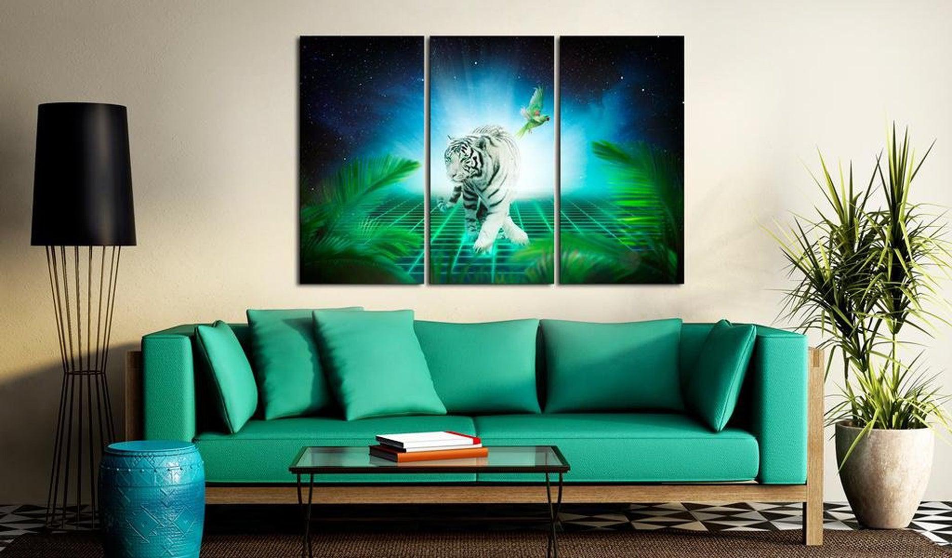 Stretched Canvas Animal Art - Ice Tiger