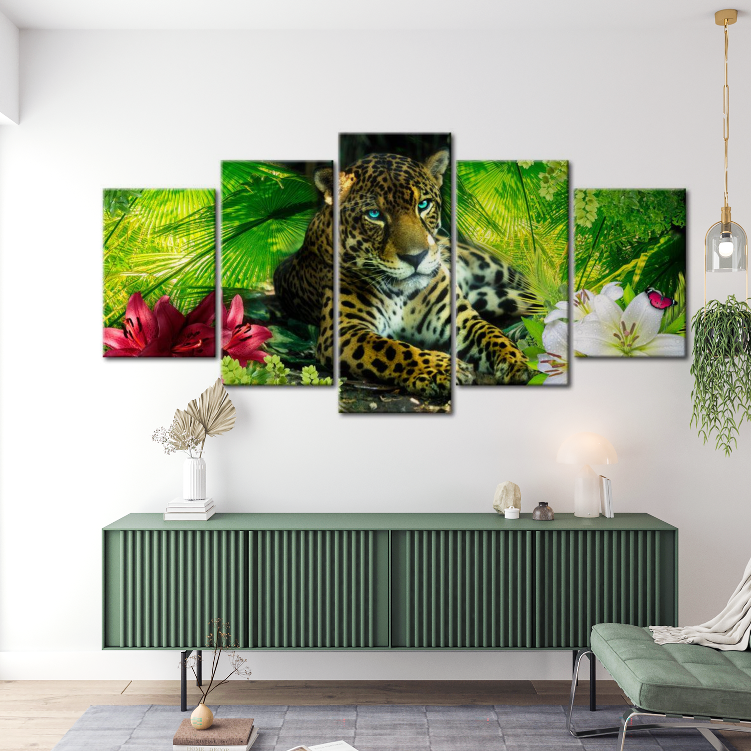 Stretched Canvas Animal Art - Jaguar 40"Wx20"H