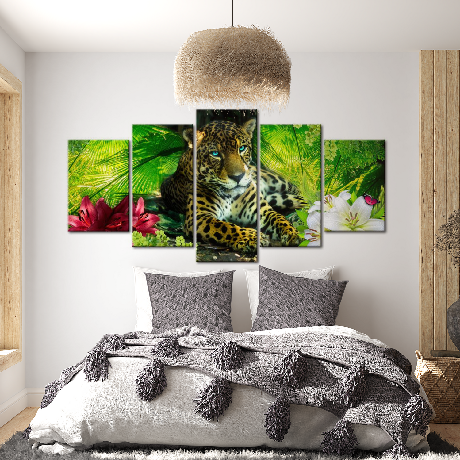 Stretched Canvas Animal Art - Jaguar 40"Wx20"H