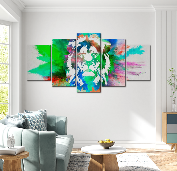 Animal Canvas Wall Art - Kingdom Of The Lion - 5 Pieces