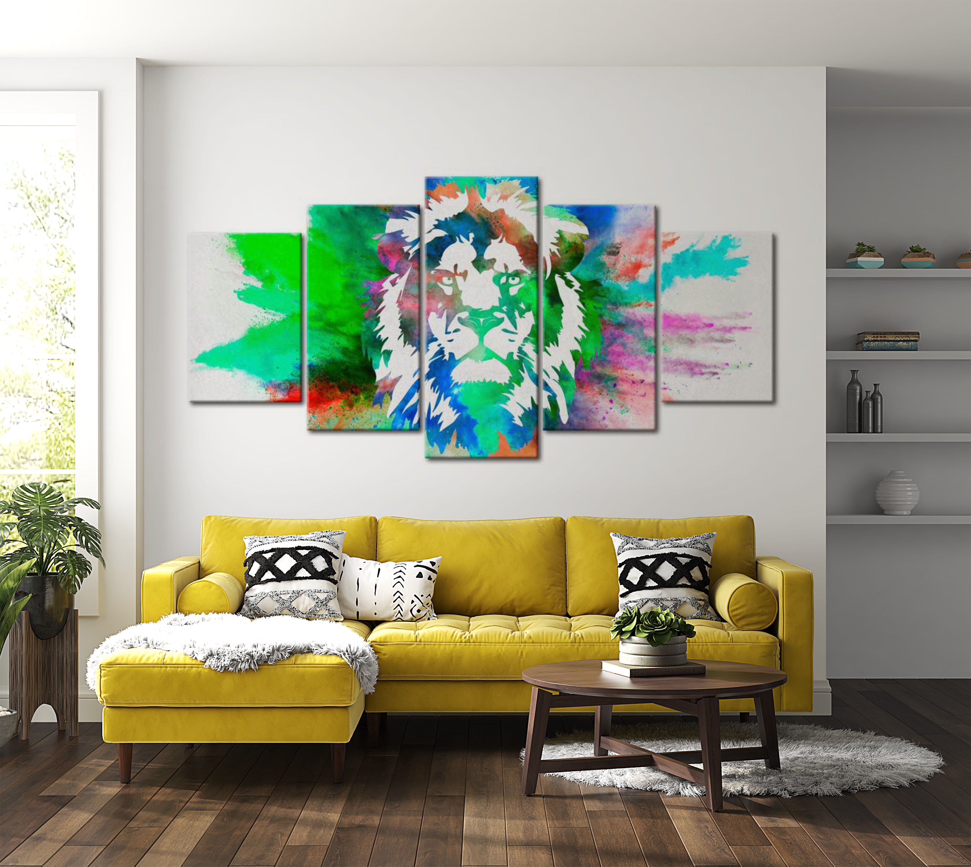 Stretched Canvas Animal Art - Kingdom Of The Lion 40"Wx20"H