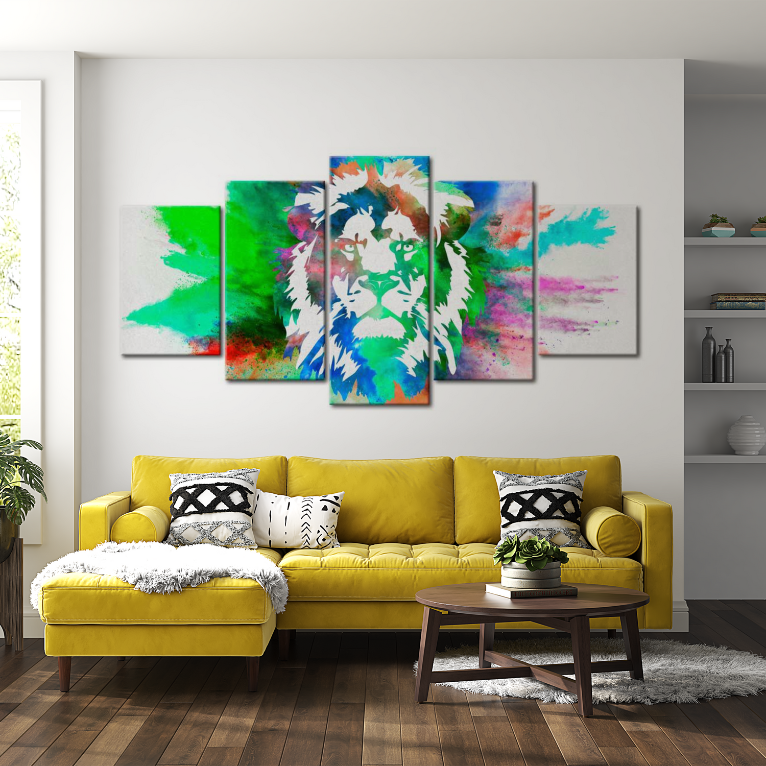Stretched Canvas Animal Art - Kingdom Of The Lion 40"Wx20"H