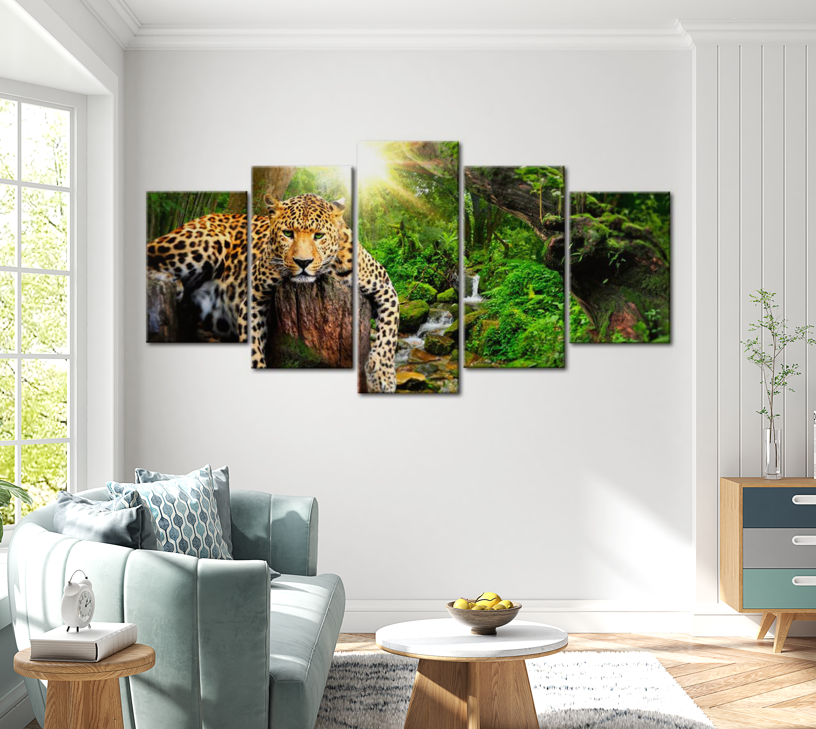 Stretched Canvas Animal Art - Predator'S Relaxation 40"Wx20"H