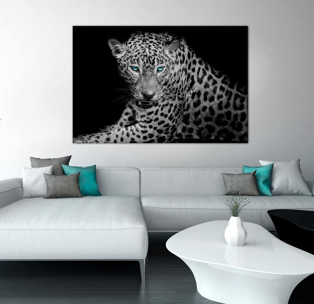 Stretched Canvas Animal Art - Leopard Portrait Wide