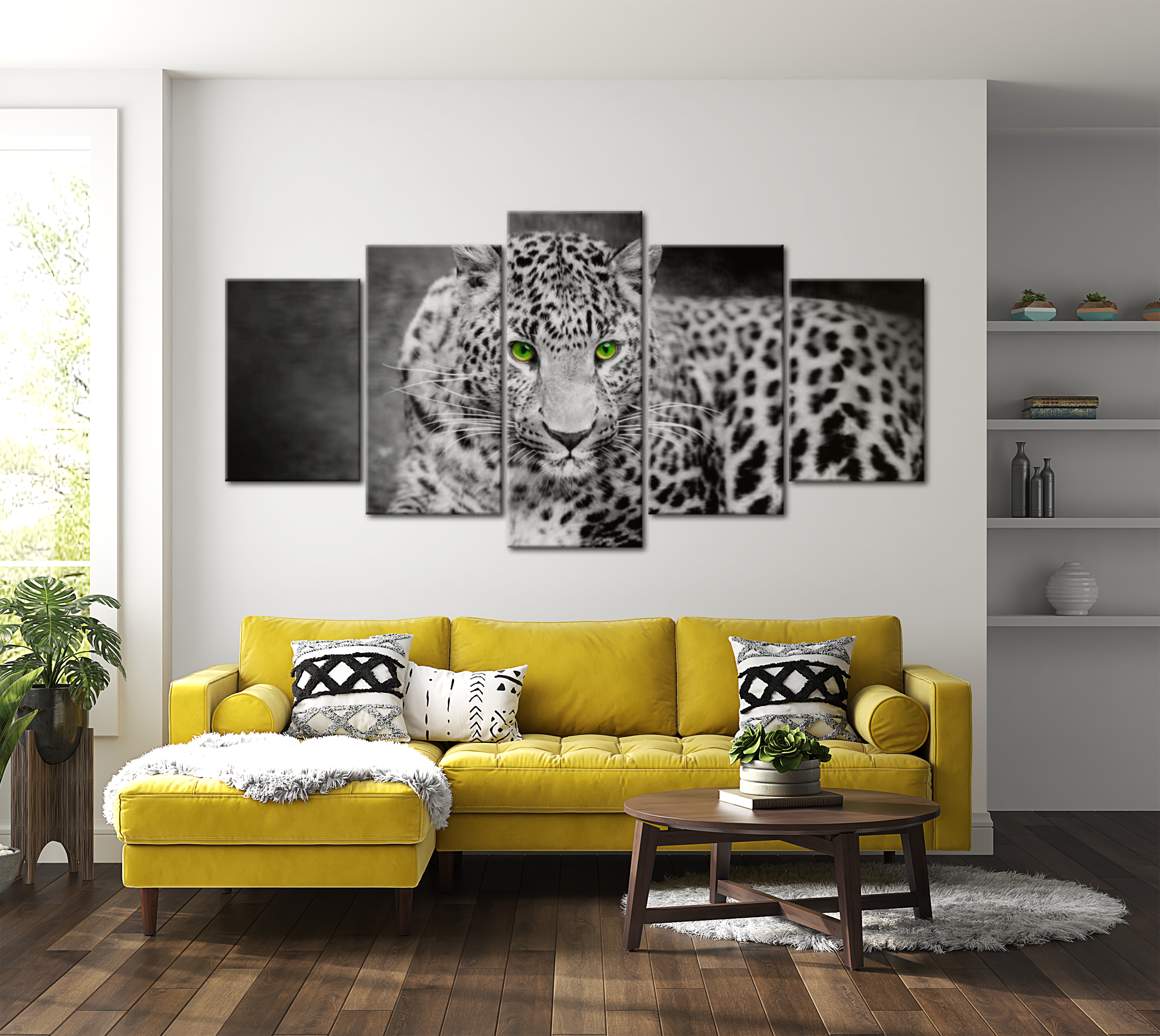 Stretched Canvas Animal Art - Leopard 40"Wx20"H