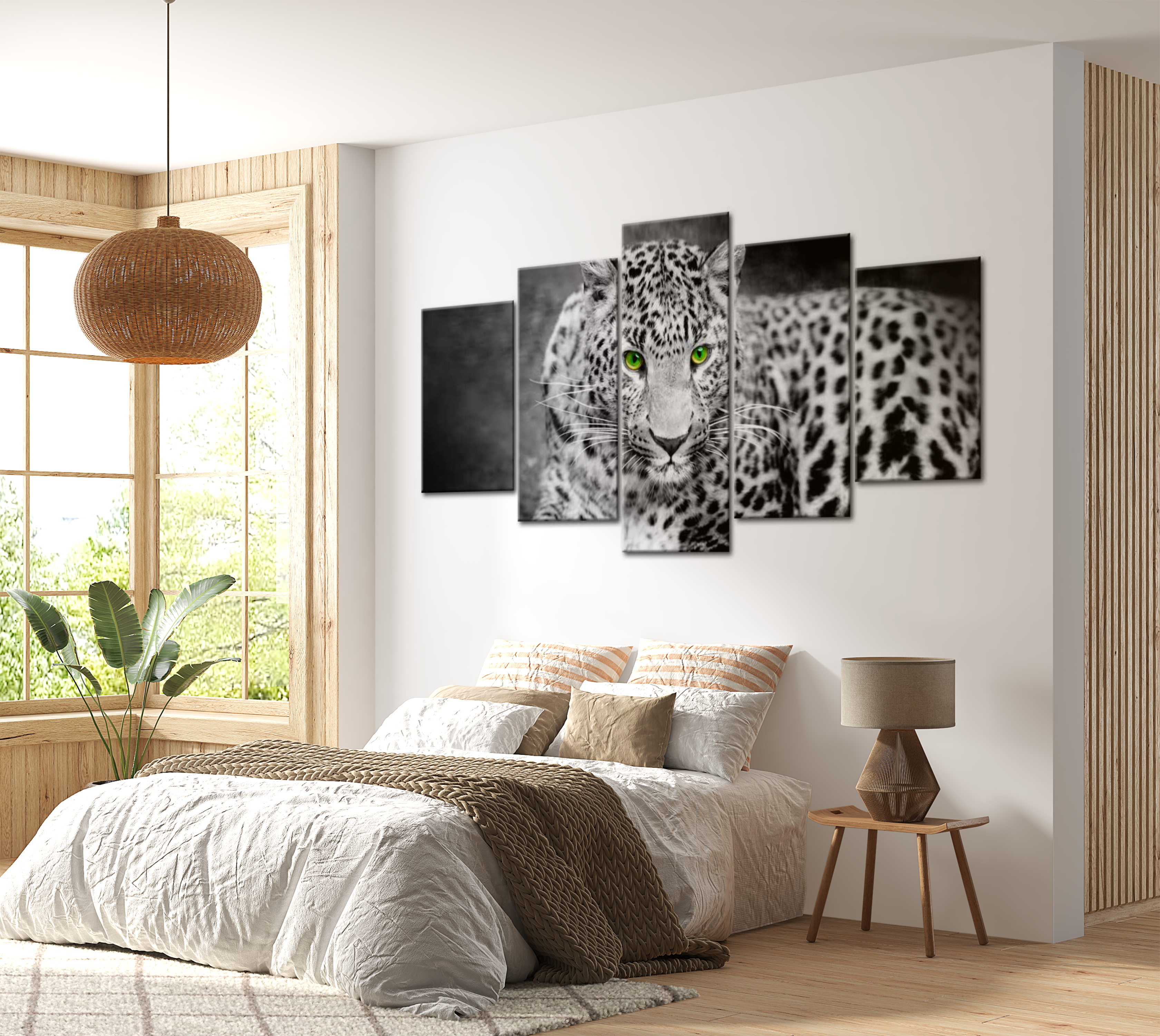 Stretched Canvas Animal Art - Leopard 40"Wx20"H