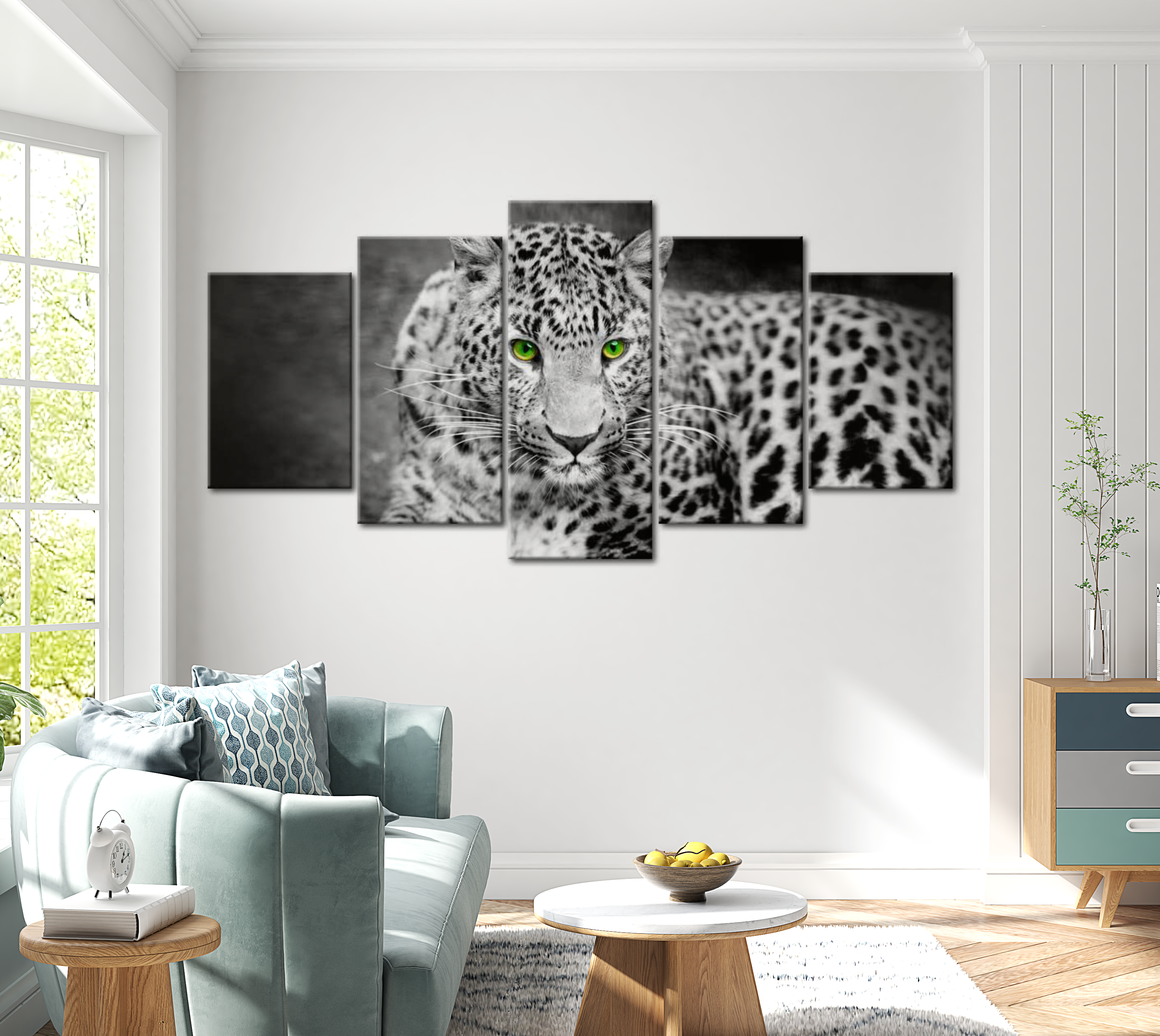 Stretched Canvas Animal Art - Leopard 40"Wx20"H